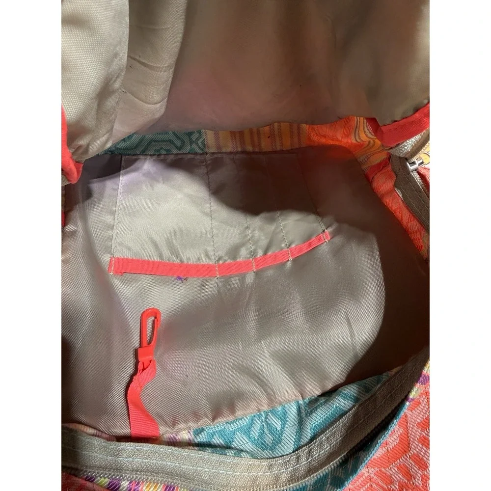 JanSport Originals Backpack T49Z Southwestern Stripe Suede Bottom Book Bag EUC